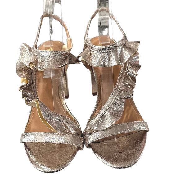 Report jitlada ruffles sandal Chucky block, heels, size 8 1/2 m - Picture 1 of 7